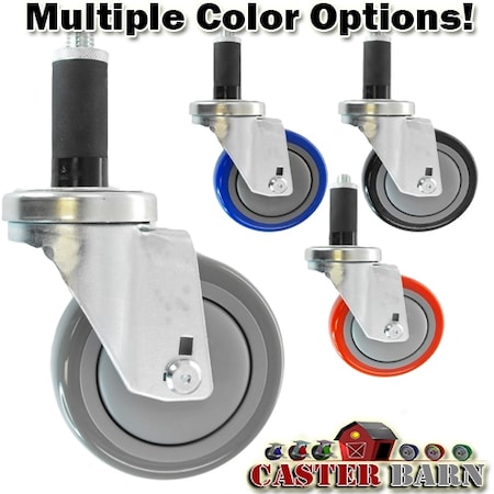 Casterhq 4"x1-1/4" Wheel, Expandable Adaptor Caster, 350 Lbs Capacity CBLDRA414
